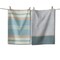 Waterside Stripe Teal Dishtowel Set of 2 - Cotton Kitchen Towels, Everyday Use, Machine Washable, 26" x 18"